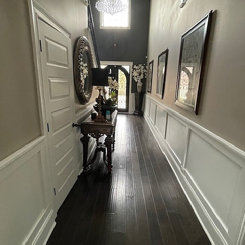Finished hallway after whole-home water damage restoration in Gwinnett County GA
