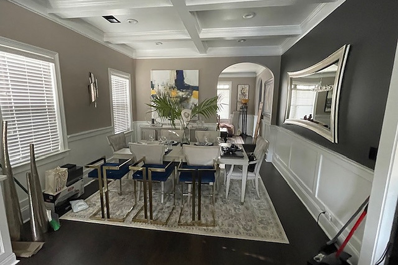 Restored dining room after whole-home water damage restoration in a Georgia home