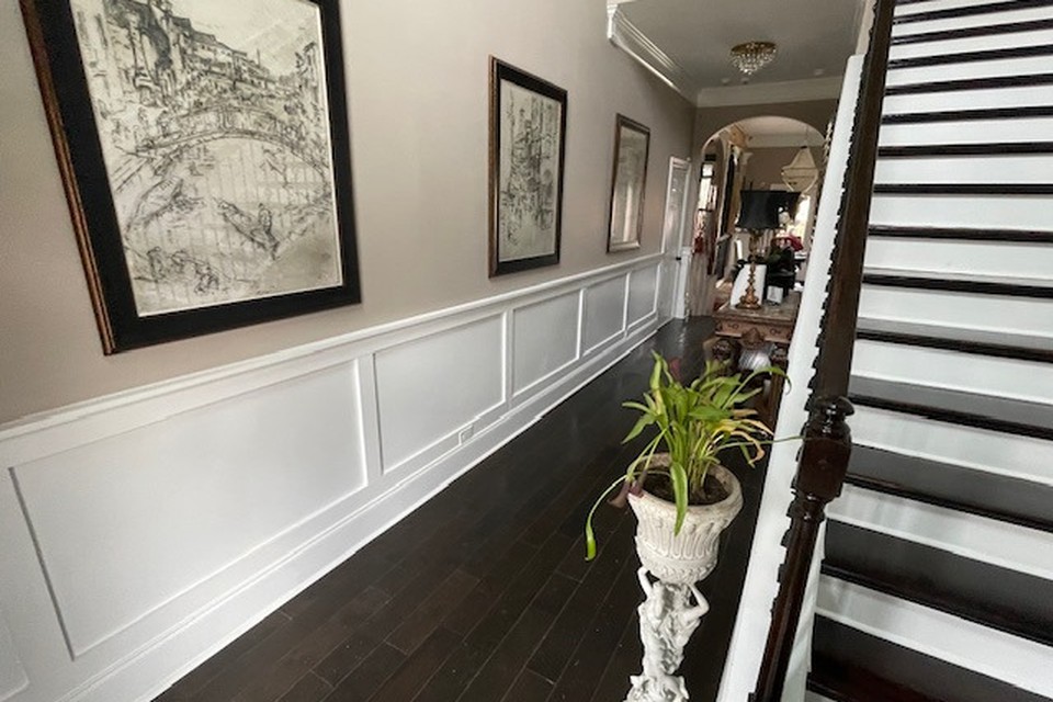 Finished hallway and stairs after water damage restoration in Gwinnett County GA
