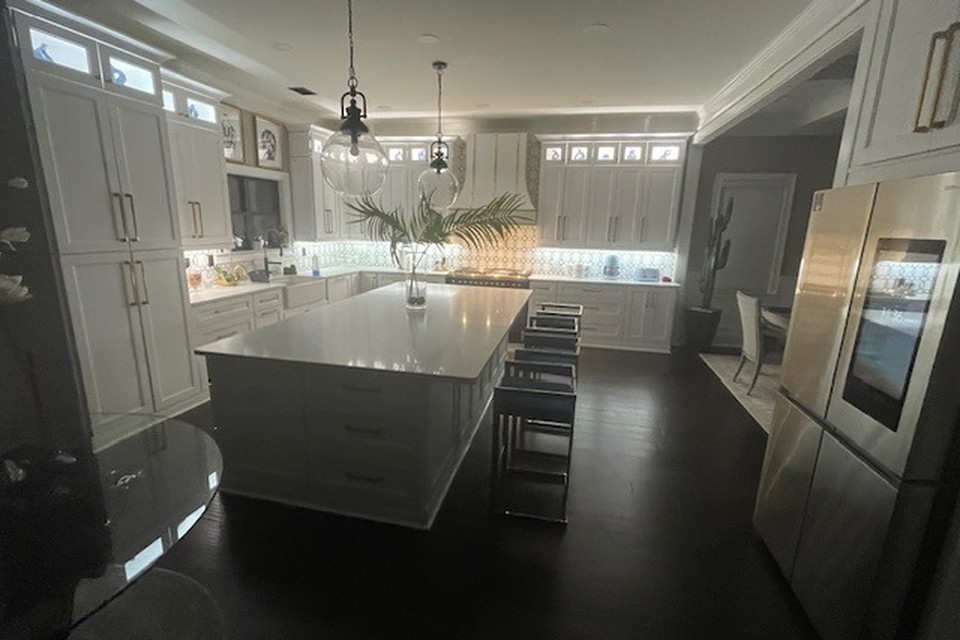 Finished kitchen after whole-home water damage restoration in Gwinnett County GA