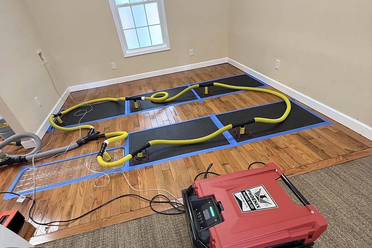 Vacuum drying mat system saving a hardwood floor